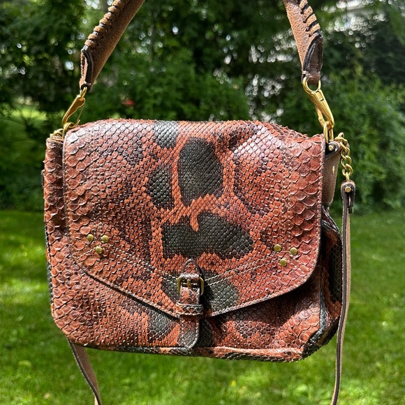 NWOT Jerome Dreyfuss Virgile Python Bag - Picture 1 of 9